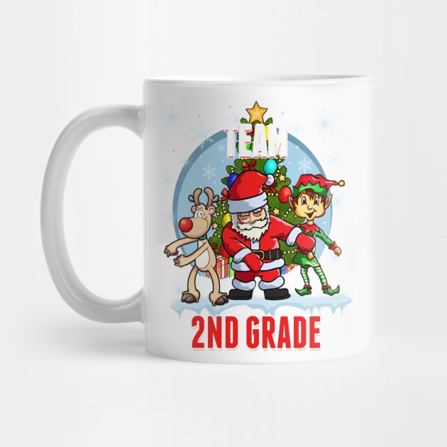 Team 2ND GRADE Santa Elf Reindeer Flossing Kids Christmas by johnbbmerch